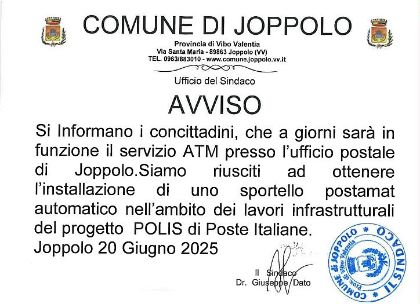 Servizio ATM Poste Italiane Servizio ATM Poste Italiane